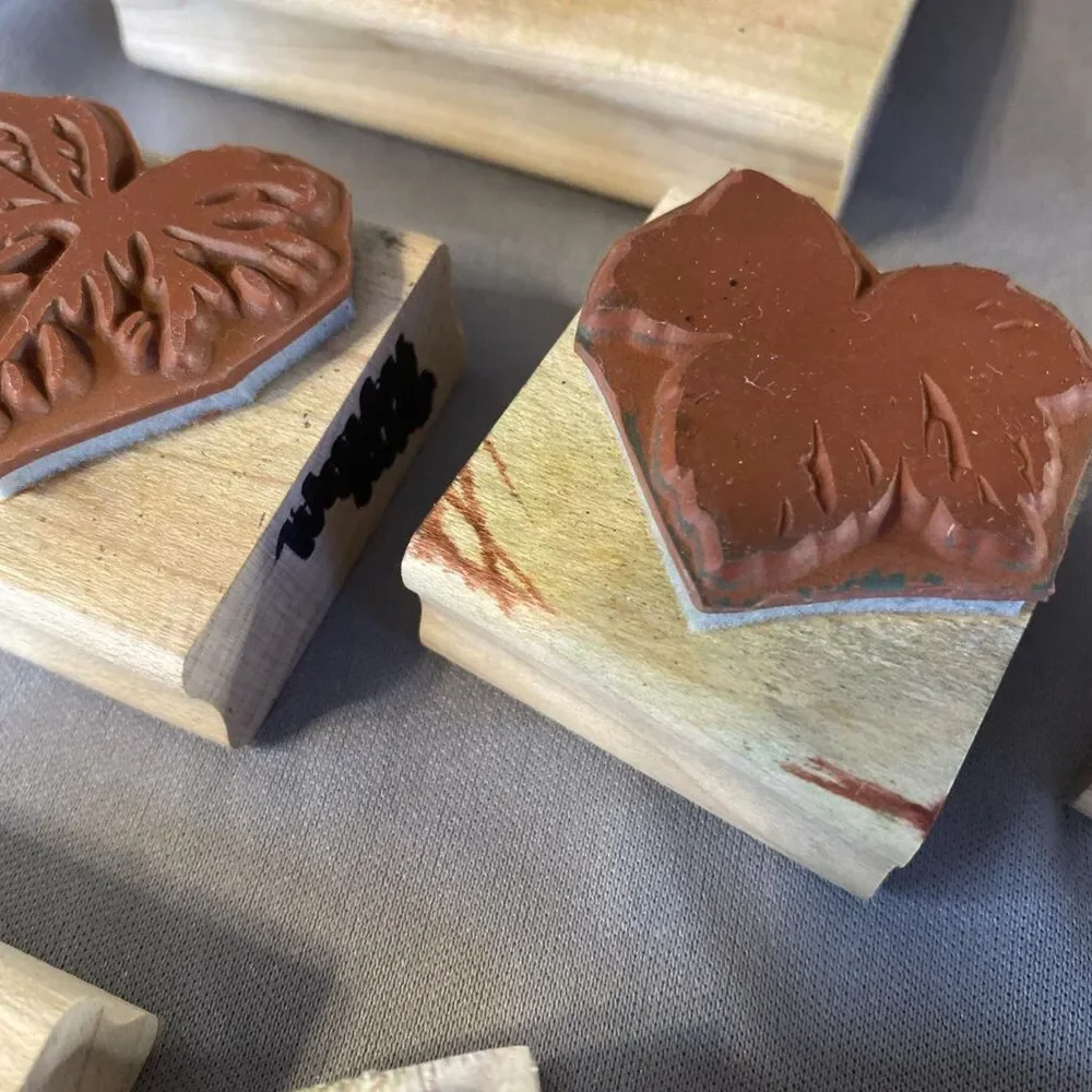 Stampin Up! Wood Rubber Stamp Set Of 12 FINE VINE Leaf Leaves Vintage